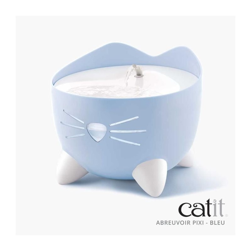 CAT IT Fontaine a eau automatique pour chat - 2,5 L - Bleu CAT IT Fontaine a eau automatique pour chat - 2,5 L - Bleu