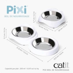 Gamelle pour chat - CATIT - PIXI - 200ml - Bols en acier inoxydable am