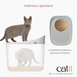 Maison de toilette Bac a litiere pour chat - CATIT - Pixi Box - Entré