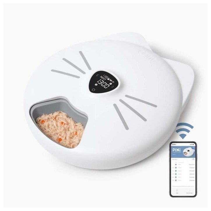 Distributeur de repas pour chat connecté - CATIT - PIXI SMART - 6 x 170ml - Ecran tactile LCD - Avec Blocs réfrigérants