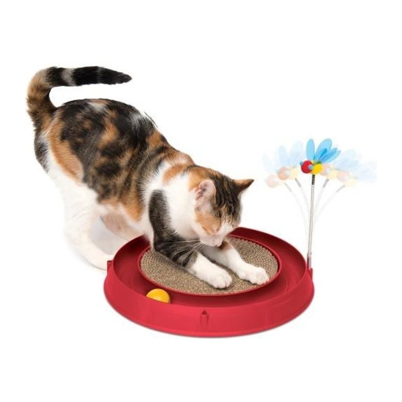 CAT IT Cuircuit 3 en 1 avec balle et planche a griffer - Ø 36 cm - Ro CAT IT Cuircuit 3 en 1 avec balle et planche a griffer - Ø 36 cm - Ro