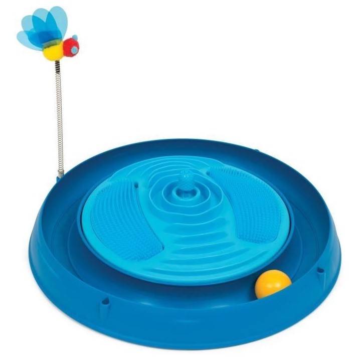 Jouet pour chat - CATIT - Circuit avec balle et herbe a chat - Bandes de massage multiples - Abeille a ressort Jouet pour chat - CATIT - Circuit avec balle et herbe a chat - Bandes de massage multiples - Abeille a ressort