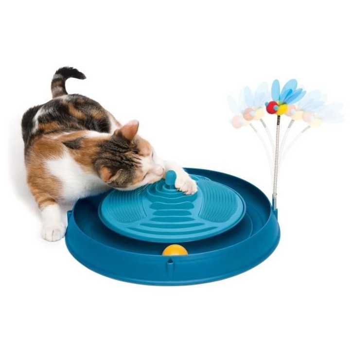 Jouet pour chat - CATIT - Circuit avec balle et herbe a chat - Bandes de massage multiples - Abeille a ressort Jouet pour chat - CATIT - Circuit avec balle et herbe a chat - Bandes de massage multiples - Abeille a ressort