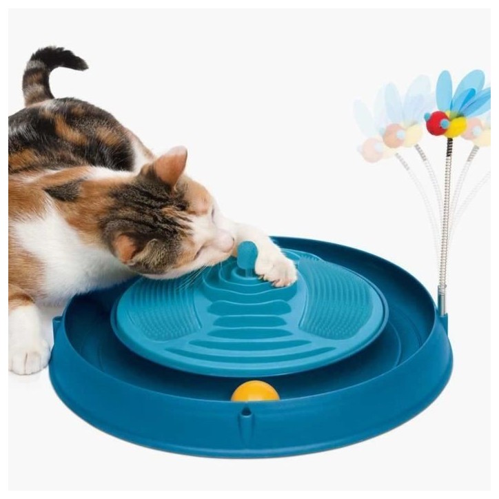 Jouet pour chat - CATIT - Circuit avec balle et herbe a chat - Bandes de massage multiples - Abeille a ressort Jouet pour chat - CATIT - Circuit avec balle et herbe a chat - Bandes de massage multiples - Abeille a ressort