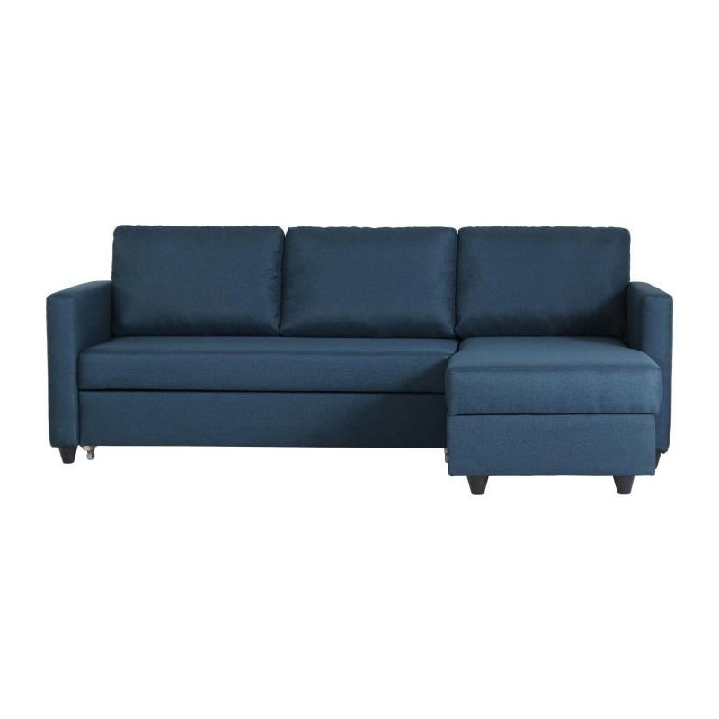 Canapé d'angle convertible réversible 3 places CATS - Tissu bleu - L Canapé d'angle convertible réversible 3 places CATS - Tissu bleu - L