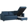 Canapé d'angle convertible réversible 3 places CATS - Tissu bleu - L