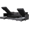 Canapé d'angle panoramique convertible Cats - Tissu gris - L 292 x P