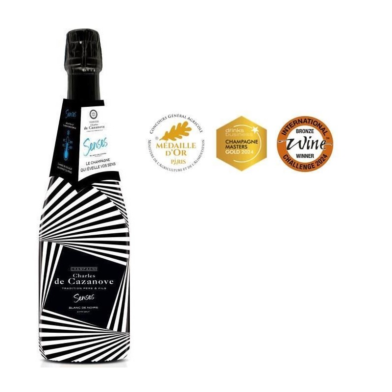 Champagne Charles de Cazanove Senses Extra brut - Bouteille thermosens Champagne Charles de Cazanove Senses Extra brut - Bouteille thermosens