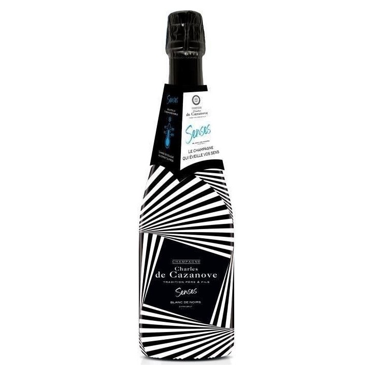 Champagne Charles de Cazanove Senses Extra brut - Bouteille thermosensible - Change de couleur Champagne Charles de Cazanove Senses Extra brut - Bouteille thermosensible - Change de couleur