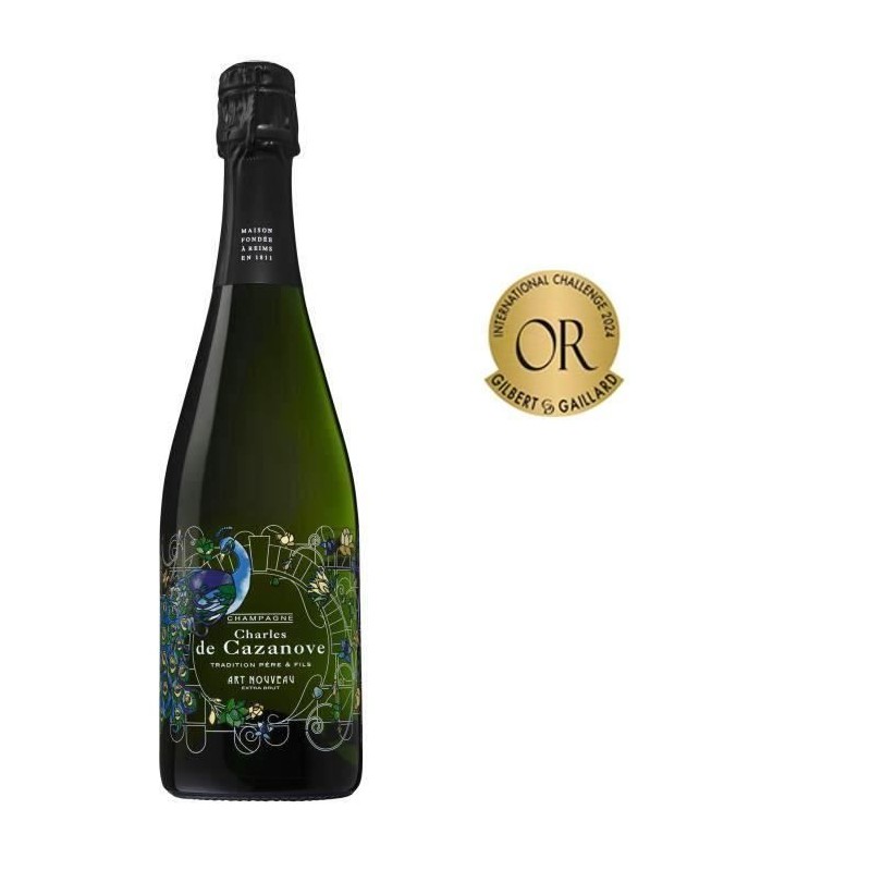 Champagne Charles de Cazanove Extra Brut Collection Art Nouveau Champagne Charles de Cazanove Extra Brut Collection Art Nouveau