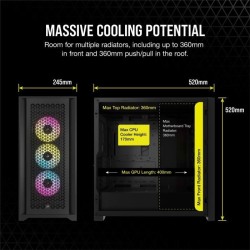 Boîtier PC - CORSAIR - FRAME 5000D RS ARGB Airflow - Moyen-tour - Noi