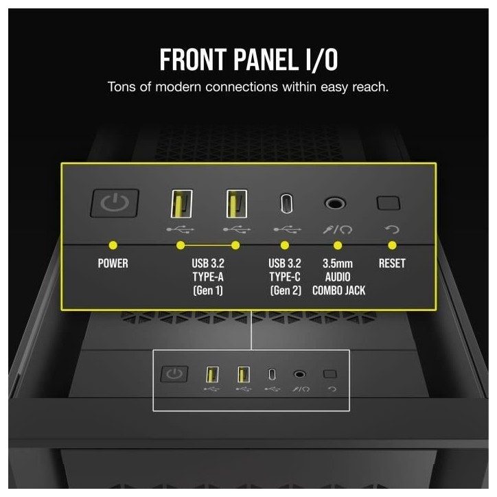 Boîtier PC - CORSAIR - FRAME 5000D RS ARGB Airflow - Moyen-tour - Noir - CC-9011309-WW Boîtier PC - CORSAIR - FRAME 5000D RS ARGB Airflow - Moyen-tour - Noir - CC-9011309-WW