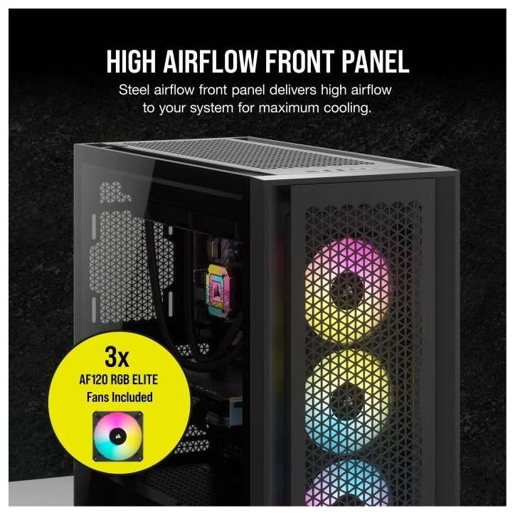 Boîtier PC - CORSAIR - FRAME 5000D RS ARGB Airflow - Moyen-tour - Noir - CC-9011309-WW Boîtier PC - CORSAIR - FRAME 5000D RS ARGB Airflow - Moyen-tour - Noir - CC-9011309-WW