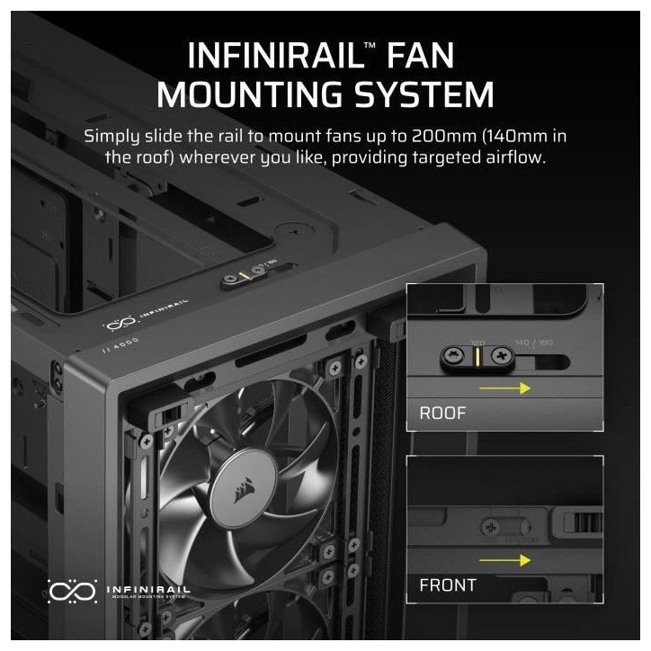 Boîtier PC - CORSAIR - FRAME 4000D RS - Moyen-tour - Noir - CC-9011312-WW Boîtier PC - CORSAIR - FRAME 4000D RS - Moyen-tour - Noir - CC-9011312-WW
