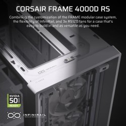 Boîtier PC - CORSAIR - FRAME 4000D RS - Moyen-tour - Blanc - CC-90113