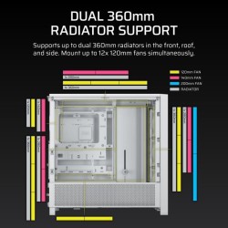 Boîtier PC - CORSAIR - FRAME 4000D RS - Moyen-tour - Blanc - CC-90113
