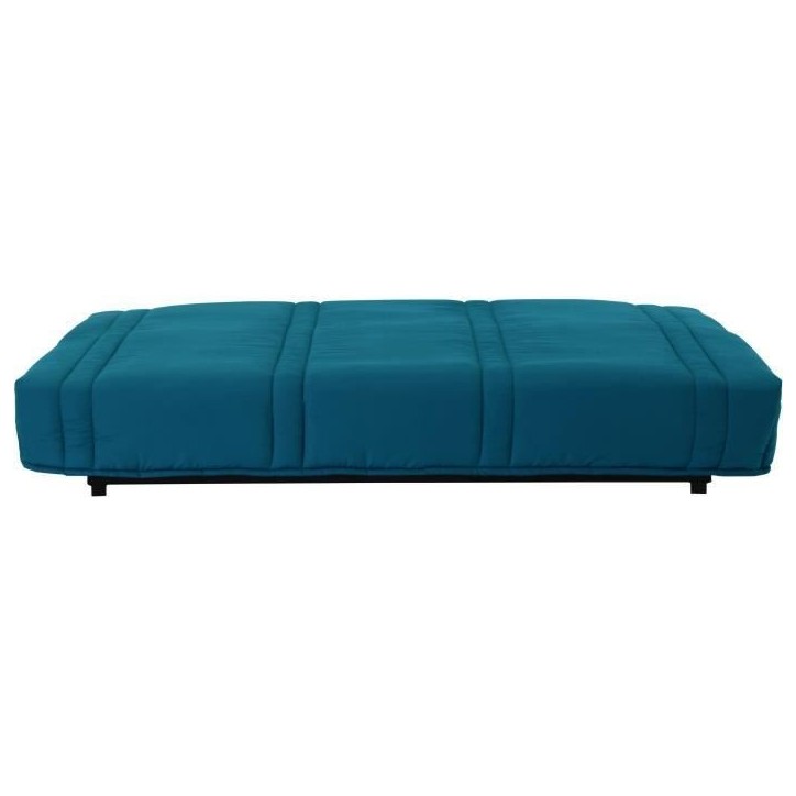 Banquette clic clac 3 places - Bleu canard - 100% coton - L 193 x P 92 cm - LENA Banquette clic clac 3 places - Bleu canard - 100% coton - L 193 x P 92 cm - LENA