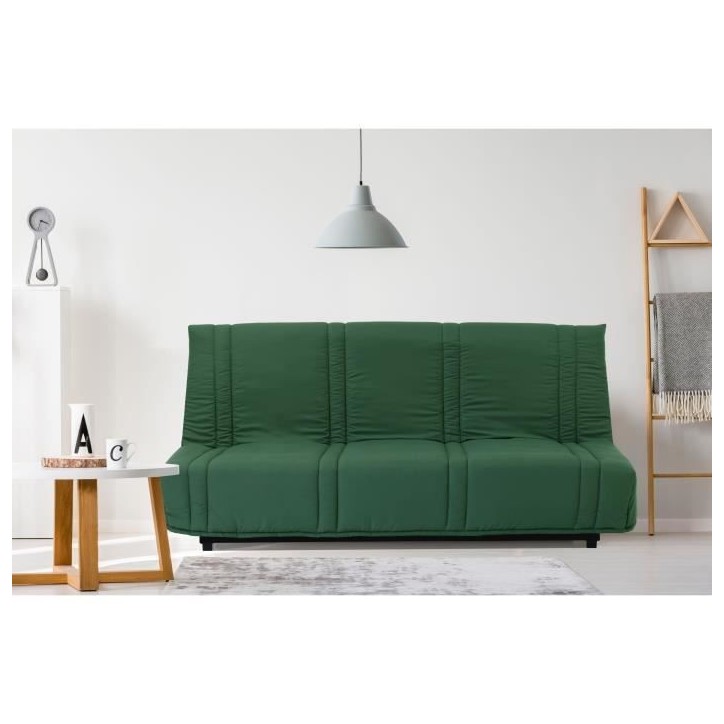Clic clac 3 places LENA 20 - Tissu coton vert foret - Couchage 125x190 cm - L193 x P92 x H93 cm Clic clac 3 places LENA 20 - Tissu coton vert foret - Couchage 125x190 cm - L193 x P92 x H93 cm