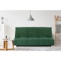 Clic clac 3 places LENA 20 - Tissu coton vert foret - Couchage 125x190 cm - L193 x P92 x H93 cm