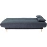 Clic clac 3 places - gris - Couchage 125x190 cm - Avec coussins