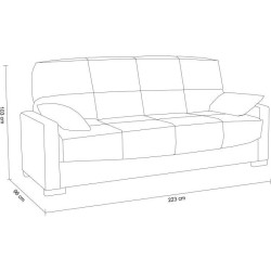 Canapé clic clac 3 places - Gris clair - Matelas 14 cm - 130 x 190 cm
