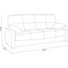 Canapé clic clac 3 places - Gris clair - Matelas 14 cm - 130 x 190 cm