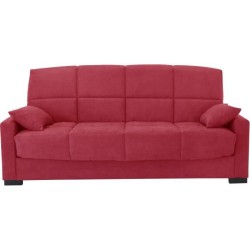 Clic clac 3 places MEGAN 14 - Tissu Soro rouge - Avec accoudoirs - Cou