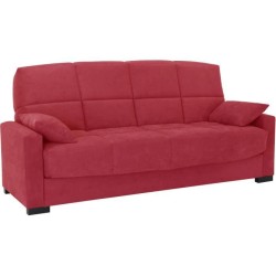 Clic clac 3 places MEGAN 14 - Tissu Soro rouge - Avec accoudoirs - Cou