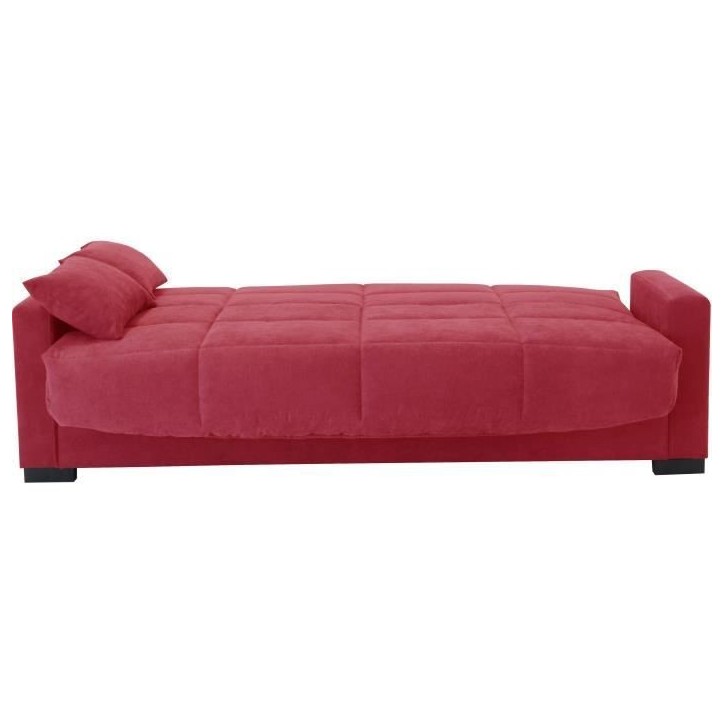 Clic clac 3 places MEGAN 14 - Tissu Soro rouge - Avec accoudoirs - Couchage 130x190 cm - L223 x P96 x H103 cm Clic clac 3 places MEGAN 14 - Tissu Soro rouge - Avec accoudoirs - Couchage 130x190 cm - L223 x P96 x H103 cm