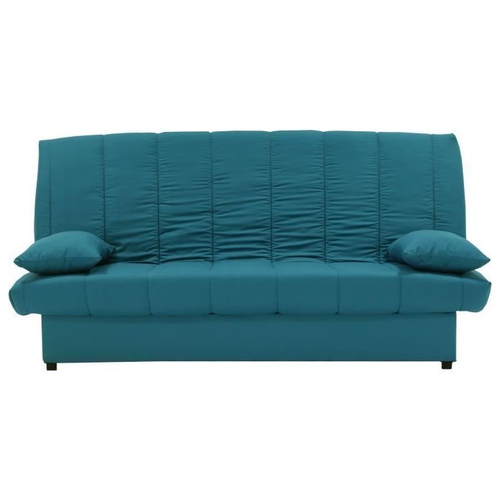 Banquette clic clac 3 places - Bleu canard - L 190 x P92 cm - MILA Banquette clic clac 3 places - Bleu canard - L 190 x P92 cm - MILA