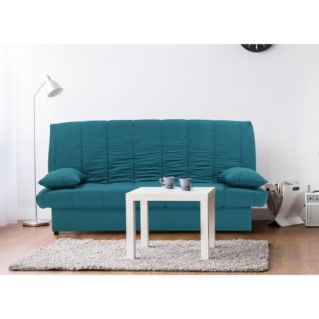 Banquette clic clac 3 places - Bleu canard - L 190 x P92 cm - MILA