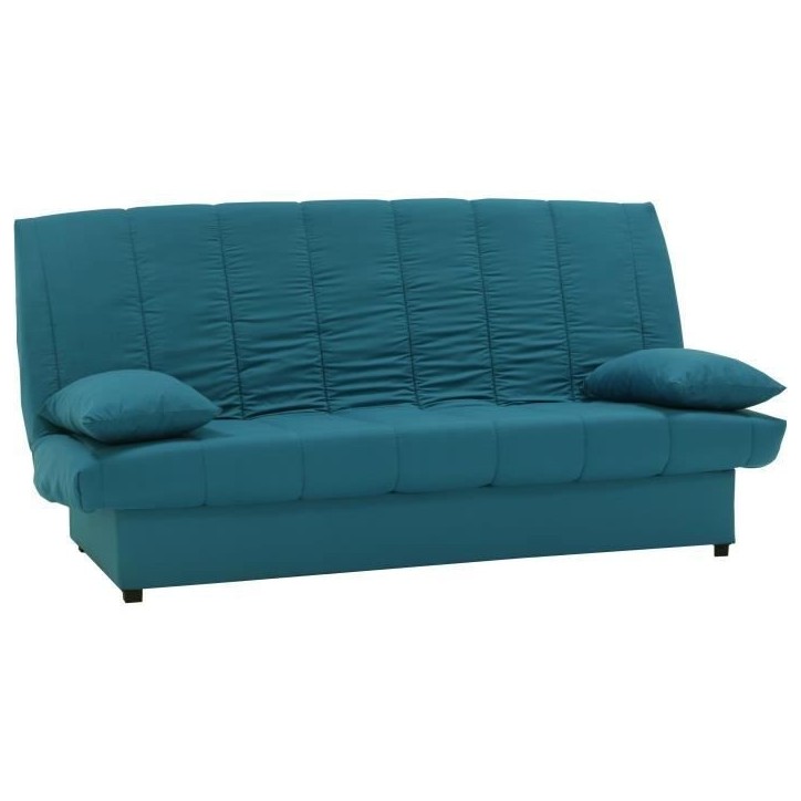 Banquette clic clac 3 places - Bleu canard - L 190 x P92 cm - MILA Banquette clic clac 3 places - Bleu canard - L 190 x P92 cm - MILA