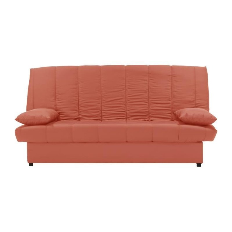 Banquette clic clac 3 places - Tissu 100% coton Terracotta - Style Con Banquette clic clac 3 places - Tissu 100% coton Terracotta - Style Con