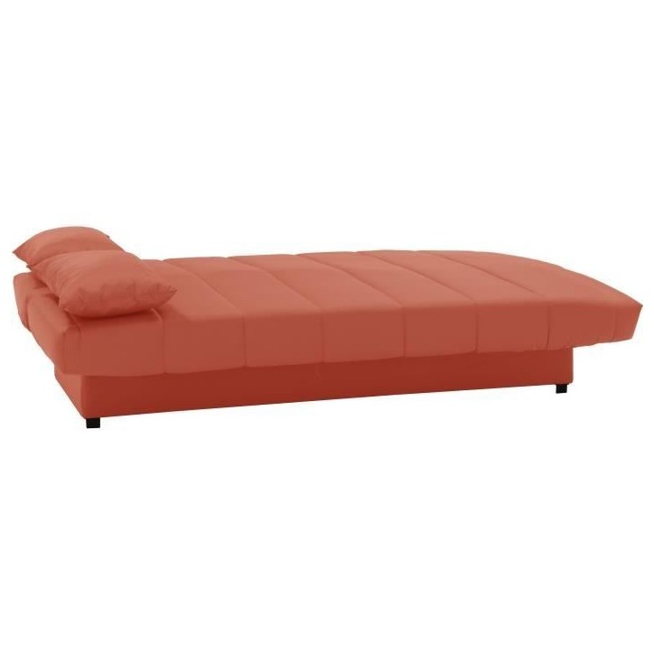 Banquette clic clac 3 places - Tissu 100% coton Terracotta - Style Contemporain - L 190 x P92 cm - MILA Banquette clic clac 3 places - Tissu 100% coton Terracotta - Style Contemporain - L 190 x P92 cm - MILA