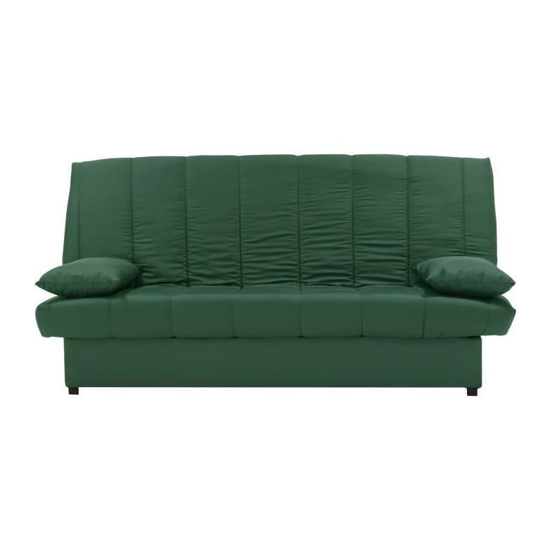 Banquette clic clac 3 places - Tissu 100% coton Vert - Style Contempor Banquette clic clac 3 places - Tissu 100% coton Vert - Style Contempor