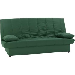 Banquette clic clac 3 places - Tissu 100% coton Vert - Style Contempor