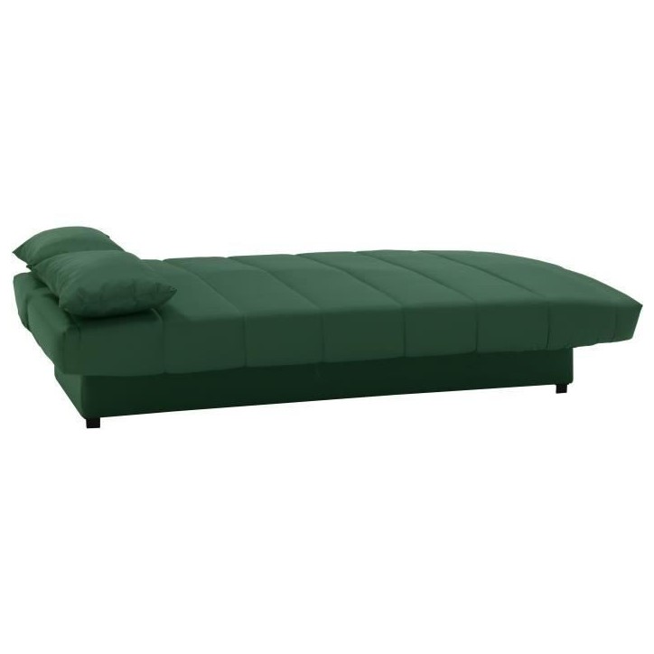 Banquette clic clac 3 places - Tissu 100% coton Vert - Style Contemporain - L 190 x P92 cm - MILA Banquette clic clac 3 places - Tissu 100% coton Vert - Style Contemporain - L 190 x P92 cm - MILA