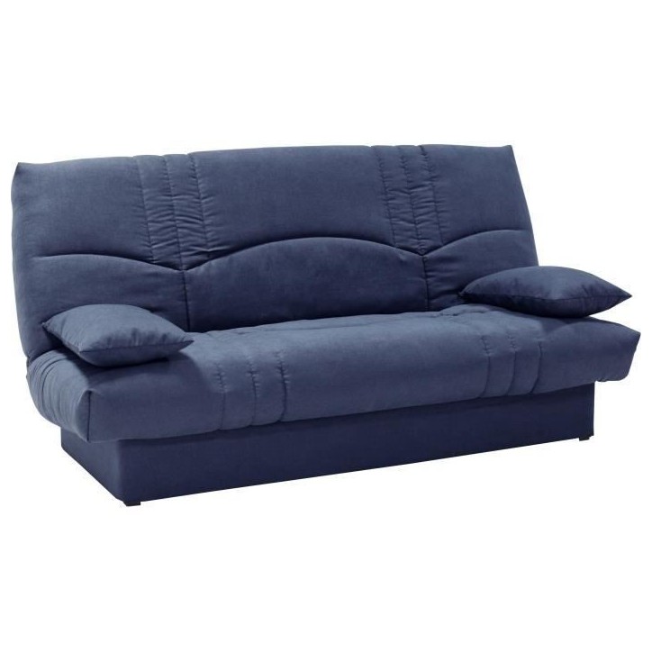 Clic clac 3 places THELMA - Tissu Soro bleu foncé - Couchage 125x190 cm - L190 x P92 x H96 cm Clic clac 3 places THELMA - Tissu Soro bleu foncé - Couchage 125x190 cm - L190 x P92 x H96 cm