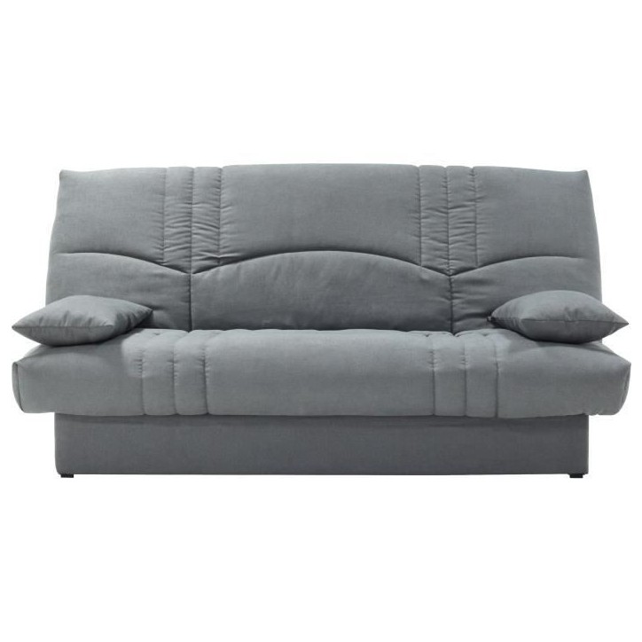 Clic clac 3 places THELMA - Tissu Soro gris moyen - Couchage 125x190 cm - L190 x P92 x H96 cm