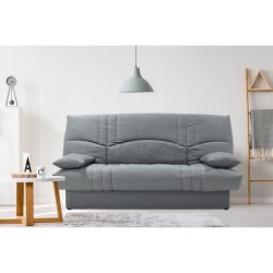 Clic clac 3 places THELMA - Tissu Soro gris moyen - Couchage 125x190 c