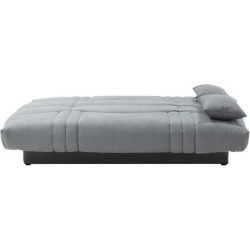 Clic clac 3 places THELMA - Tissu Soro gris moyen - Couchage 125x190 c