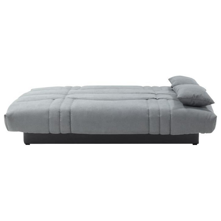 Clic clac 3 places THELMA - Tissu Soro gris moyen - Couchage 125x190 cm - L190 x P92 x H96 cm