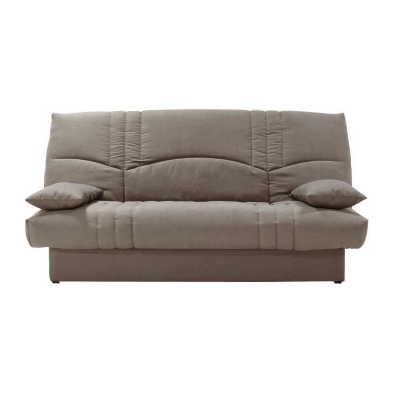 Clic clac 3 places THELMA - Tissu Soro taupe - Couchage 125x190 cm - L Clic clac 3 places THELMA - Tissu Soro taupe - Couchage 125x190 cm - L