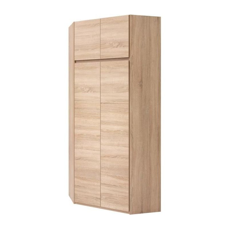 Armoire d'angle - Décor chene sonoma - 4 portes - L 80,5 cm - ACADEMI Armoire d'angle - Décor chene sonoma - 4 portes - L 80,5 cm - ACADEMI