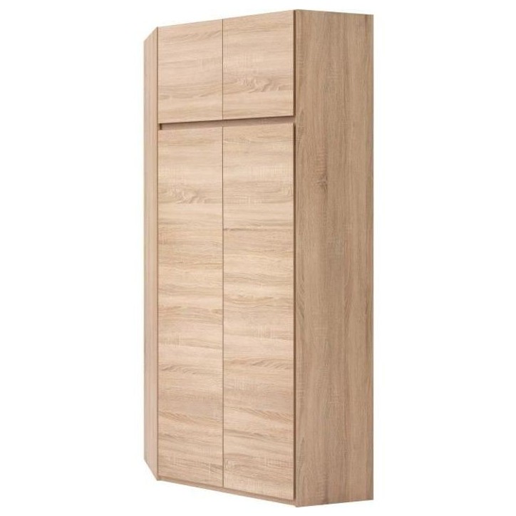 Armoire d'angle - Décor chene sonoma - 4 portes - L 80,5 cm - ACADEMICA