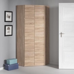 Armoire d'angle - Décor chene sonoma - 4 portes - L 80,5 cm - ACADEMI