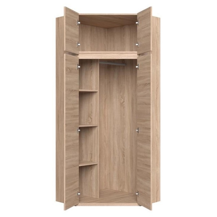 Armoire d'angle - Décor chene sonoma - 4 portes - L 80,5 cm - ACADEMICA