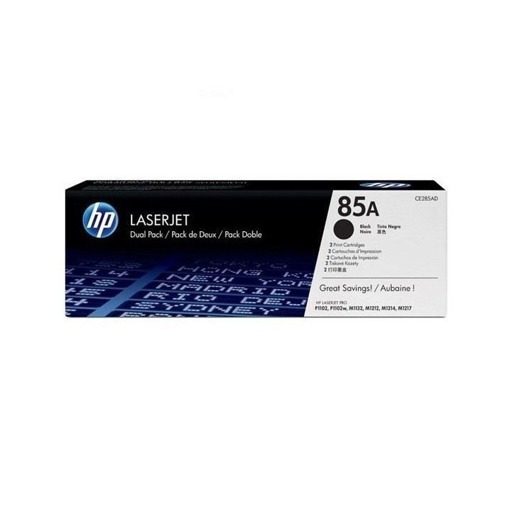 Cartouche de toner HP 85A (CE285AD) noir pour imprimantes LaserJet P1102/P1106/M1132MFP/M1212MFP/M1217MFP Cartouche de toner HP 85A (CE285AD) noir pour imprimantes LaserJet P1102/P1106/M1132MFP/M1212MFP/M1217MFP