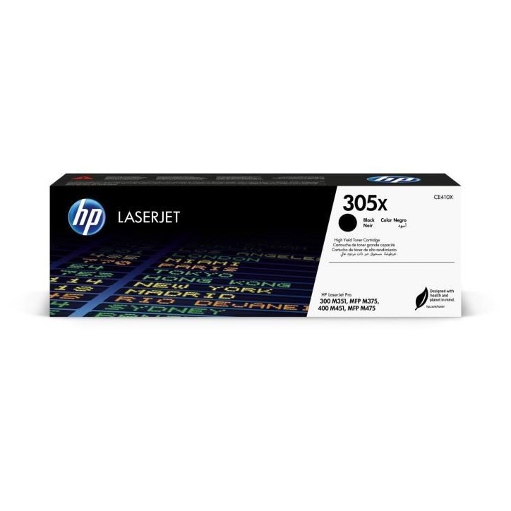 Cartouche de toner HP 305X noir authentique pour imprimantes LaserJet Pro 300/400 - Capacité 4000 pages Cartouche de toner HP 305X noir authentique pour imprimantes LaserJet Pro 300/400 - Capacité 4000 pages