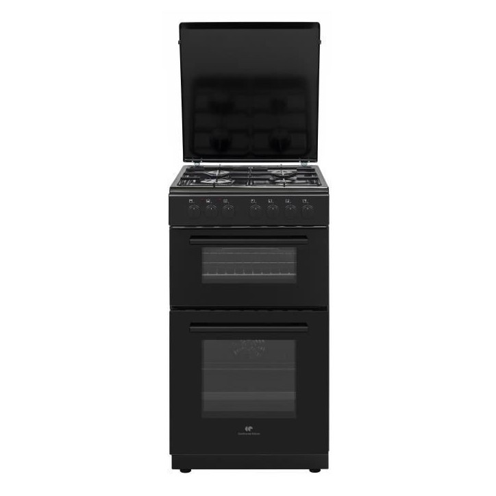 Cuisiniere gaz CONTINENTAL EDISON CECDF5060B3 - 4 feux - noir - L50 xP60 x H90 cm Cuisiniere gaz CONTINENTAL EDISON CECDF5060B3 - 4 feux - noir - L50 xP60 x H90 cm